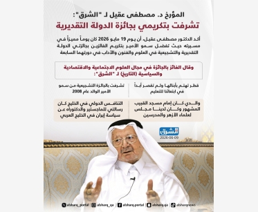 المؤرخ د. مصطفى عقيل لـ"الشرق": تشرفت بتكريمي بجائزة الدولة التقديرية