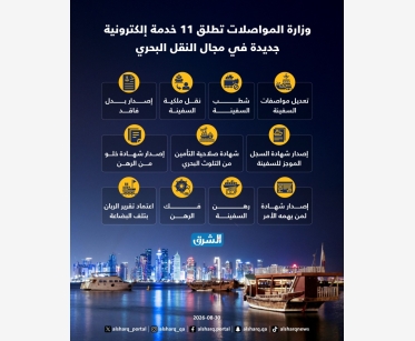 وزارة المواصلات تطلق 11 خدمة إلكترونية جديدة في مجال النقل البحري