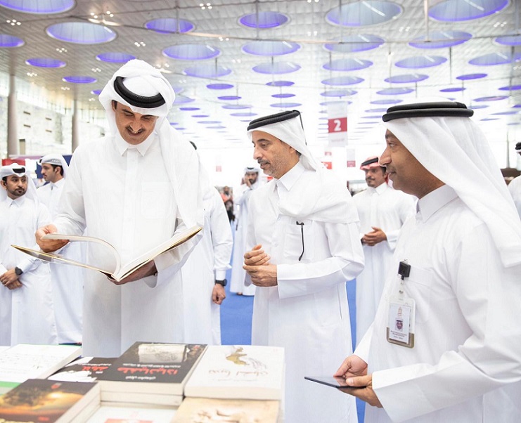                                         حضرة صاحب السمو الشيخ تميم بن حمد آل ثاني أمير البلاد المفدى في معرض الدوحة الدولي للكتاب                                    