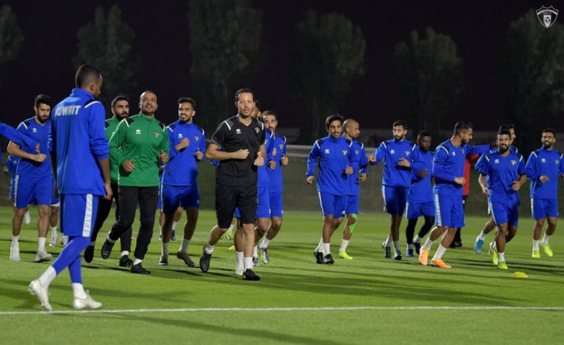 جانب من تدريبات المنتخب الكويتي