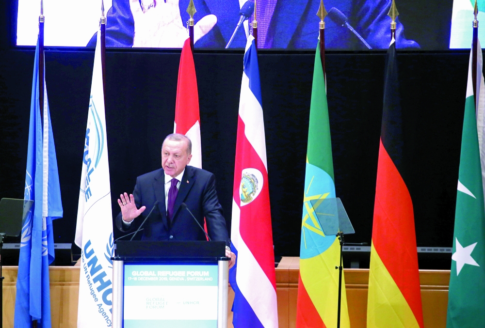 أردوغان يخاطب المنتدى العالمي للاجئين في جنيف-الأناضول 