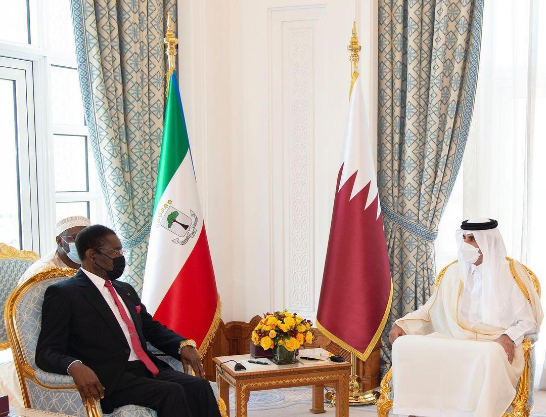 صاحب السمو يجري مباحثات مع رئيس غينيا الاستوائية