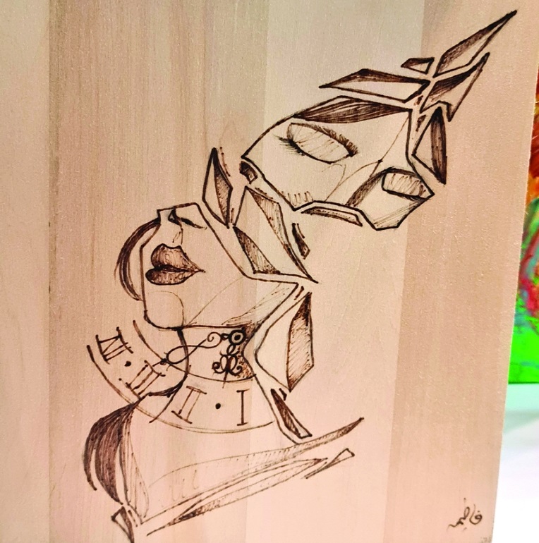 "الحرق على الخشب" بأسلوب نادر