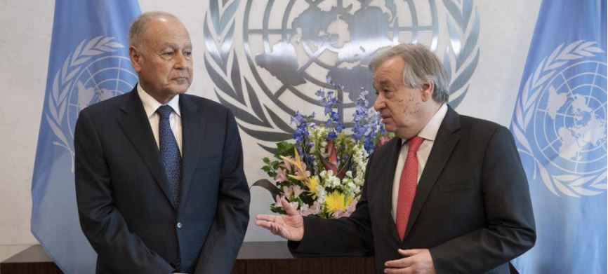 الأمين العام للأمم المتحدة يبحث مع الأمين العام للجامعة العربية آخر التطورات على الساحة العربية