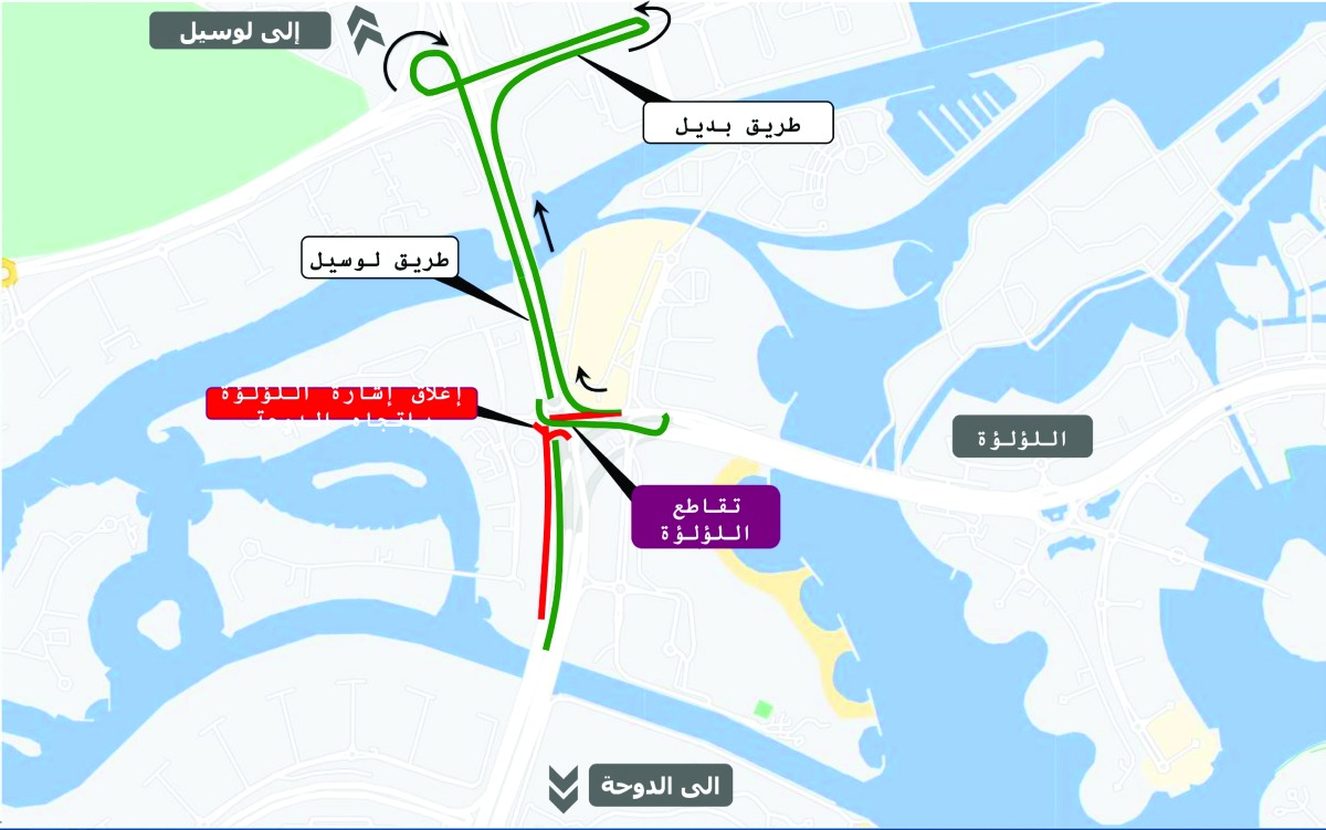 إغلاق مروري عند إشارات اللؤلؤة